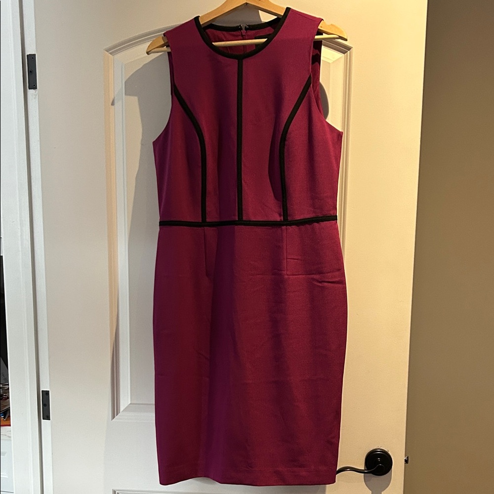 Evan Picone Magenta Sleeveless Midi Dress